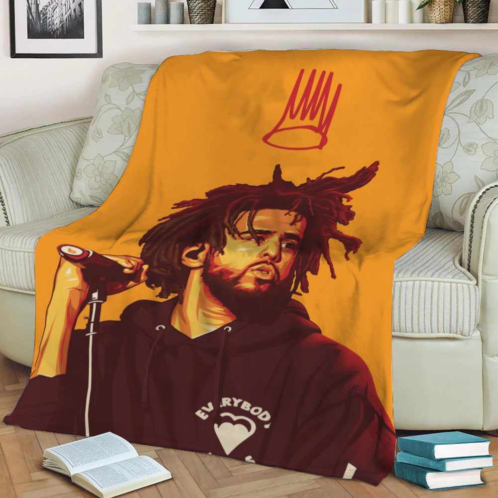J Cole Poster Fleece Throw Blanket
