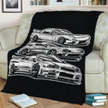 JDM Cars Fleece Throw Blanket