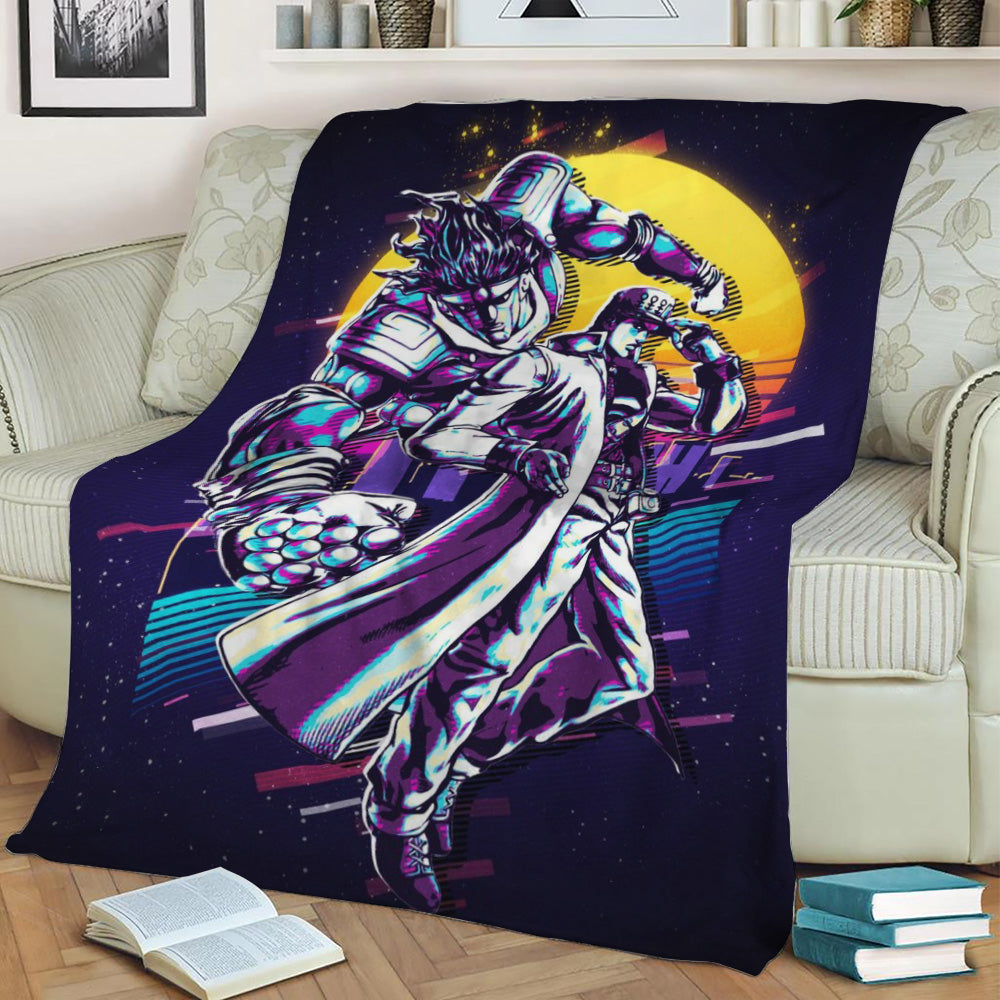 JOJO JOTARO KUJO PART 4 Fleece Throw Blanket