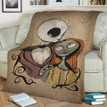Jack and Sally Fleece Throw Blanket