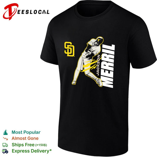 Jackson Merrill San Diego Padres SD swinging shirt