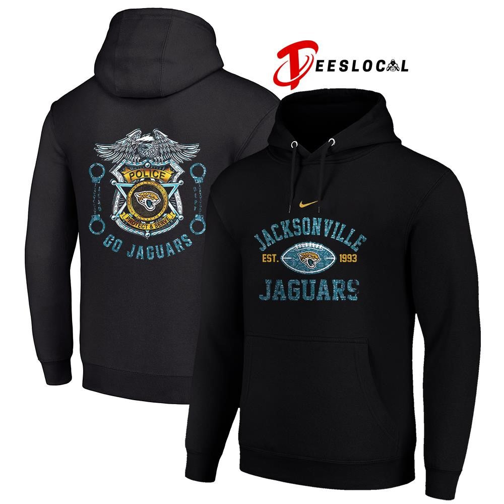 Jacksonville Jaguars law enforcement tribute protect and serve logo shirt