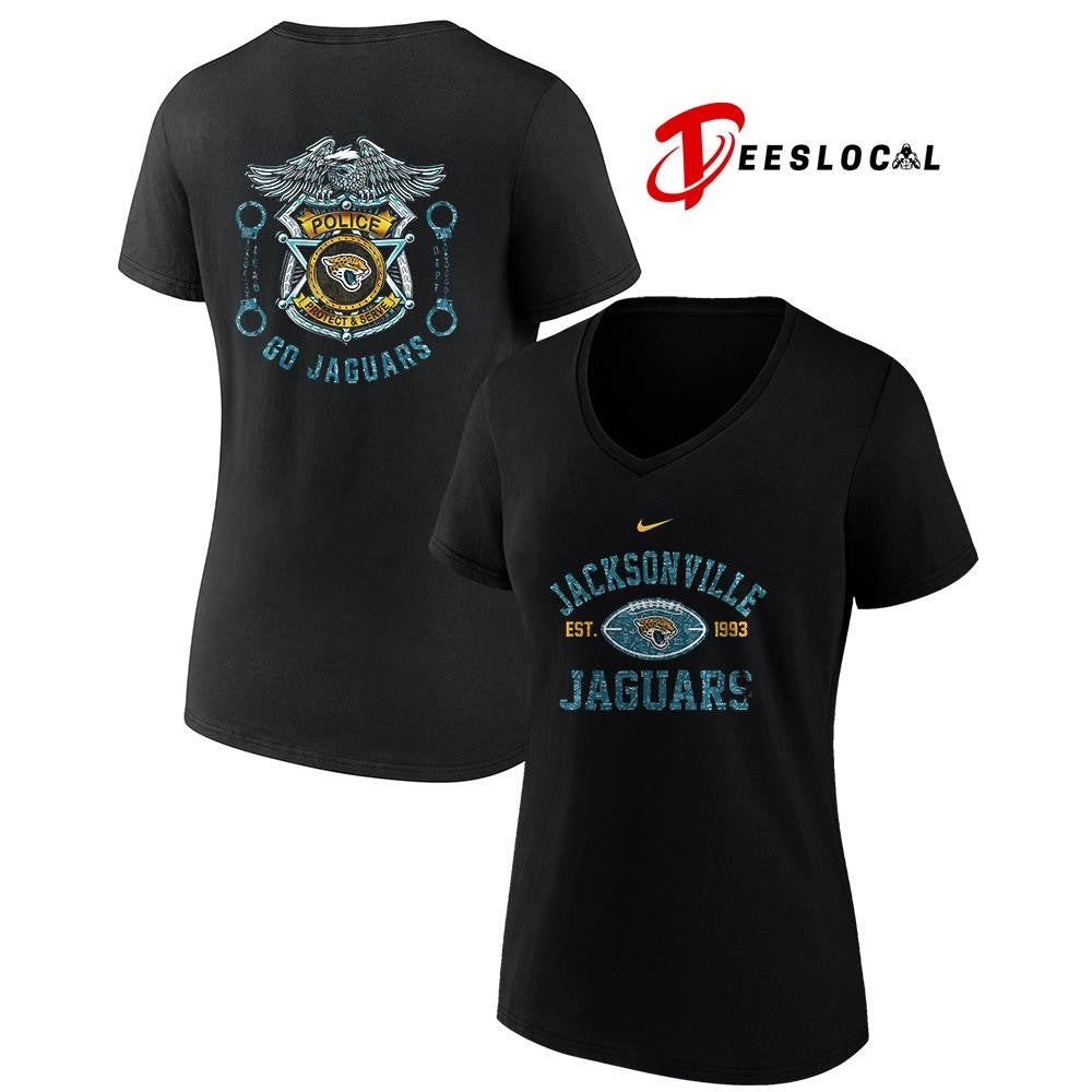 Jacksonville Jaguars law enforcement tribute protect and serve logo shirt