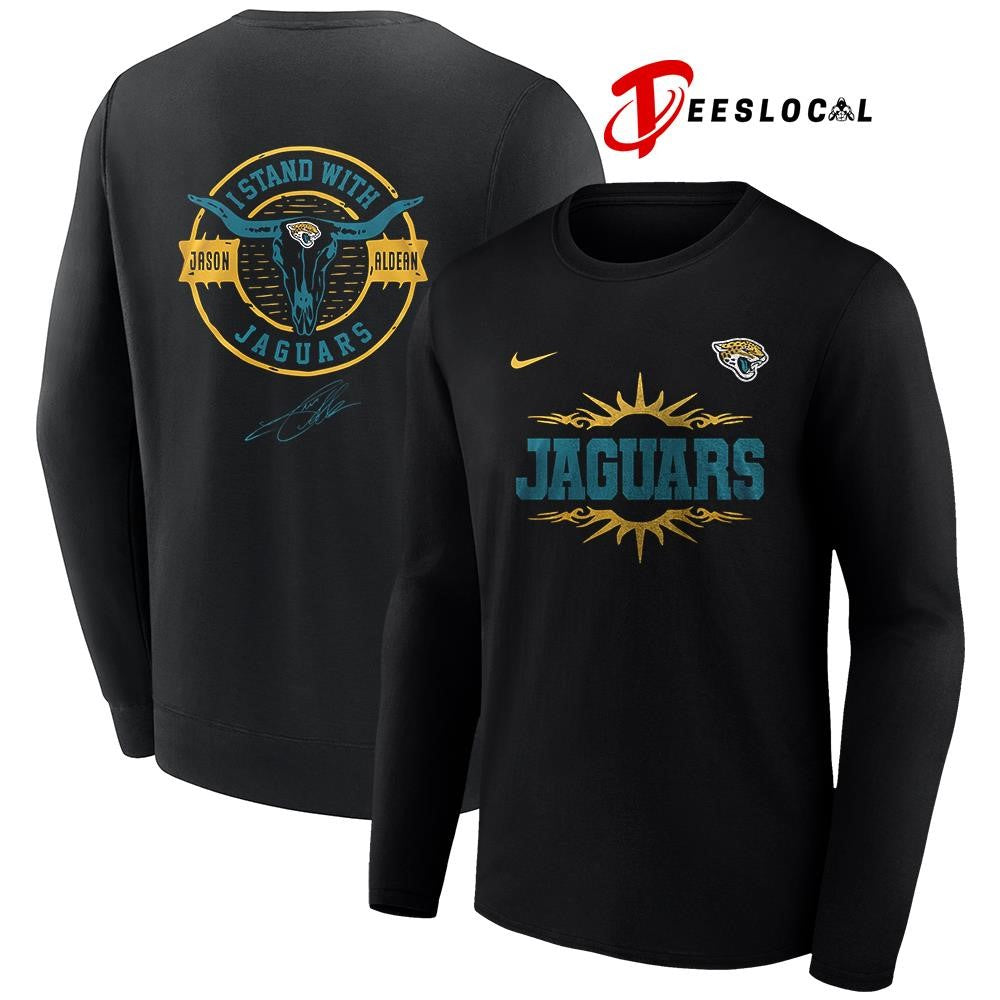 Jacksonville Jaguars x Jason Aldean I stand signature logo shirt