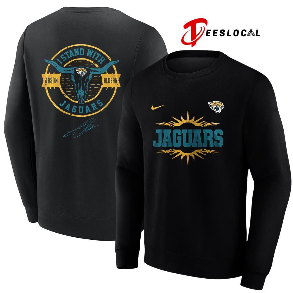 Jacksonville Jaguars x Jason Aldean I stand signature logo shirt
