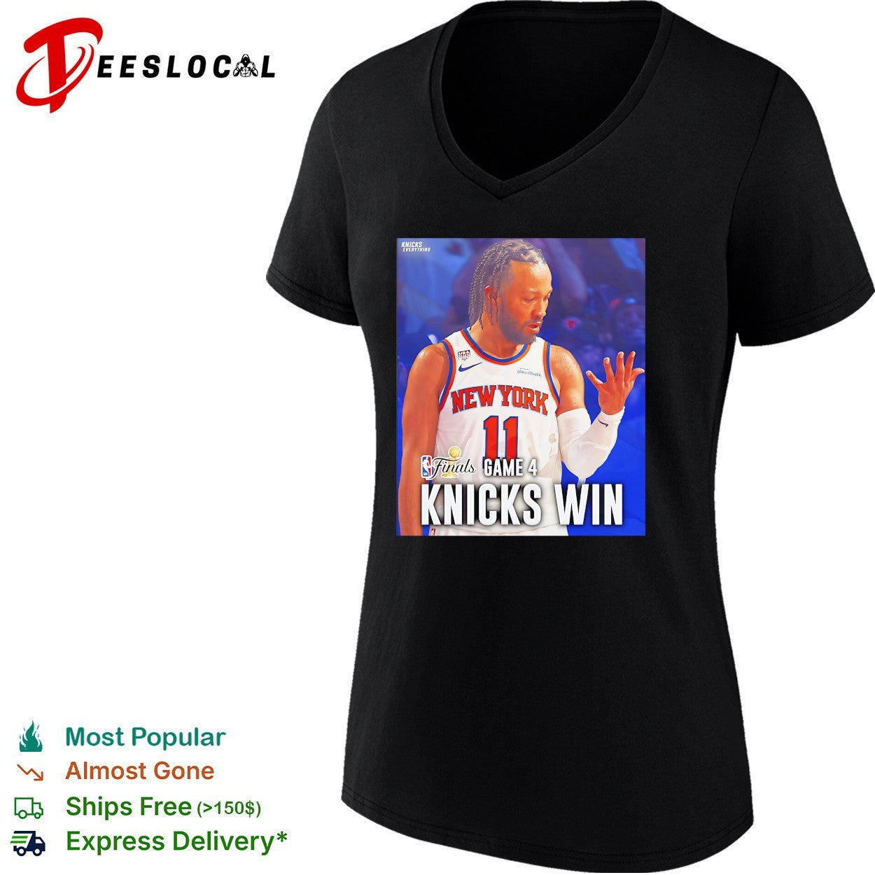 Jalen Brunson 11 New York Knicks Finals Game 4 Knicks Win triumphant photo shirt