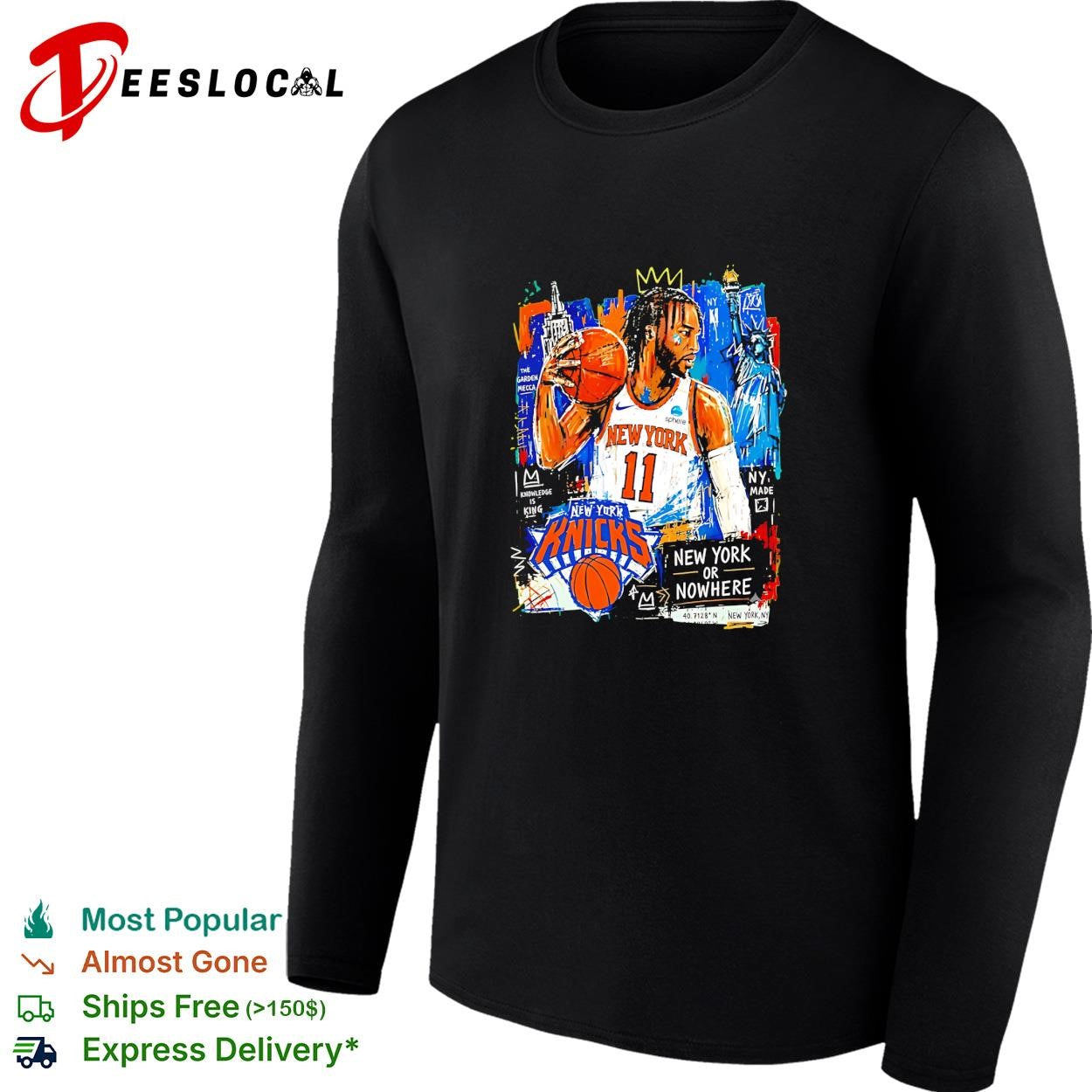 Jalen Brunson 11 New York Knicks to nowhere graffiti street art poster shirt