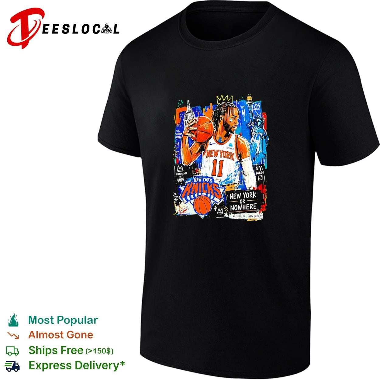 Jalen Brunson 11 New York Knicks to nowhere graffiti street art poster shirt