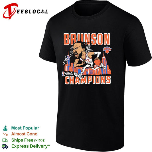 Jalen Brunson Finals Champions caricature action bold art shirt