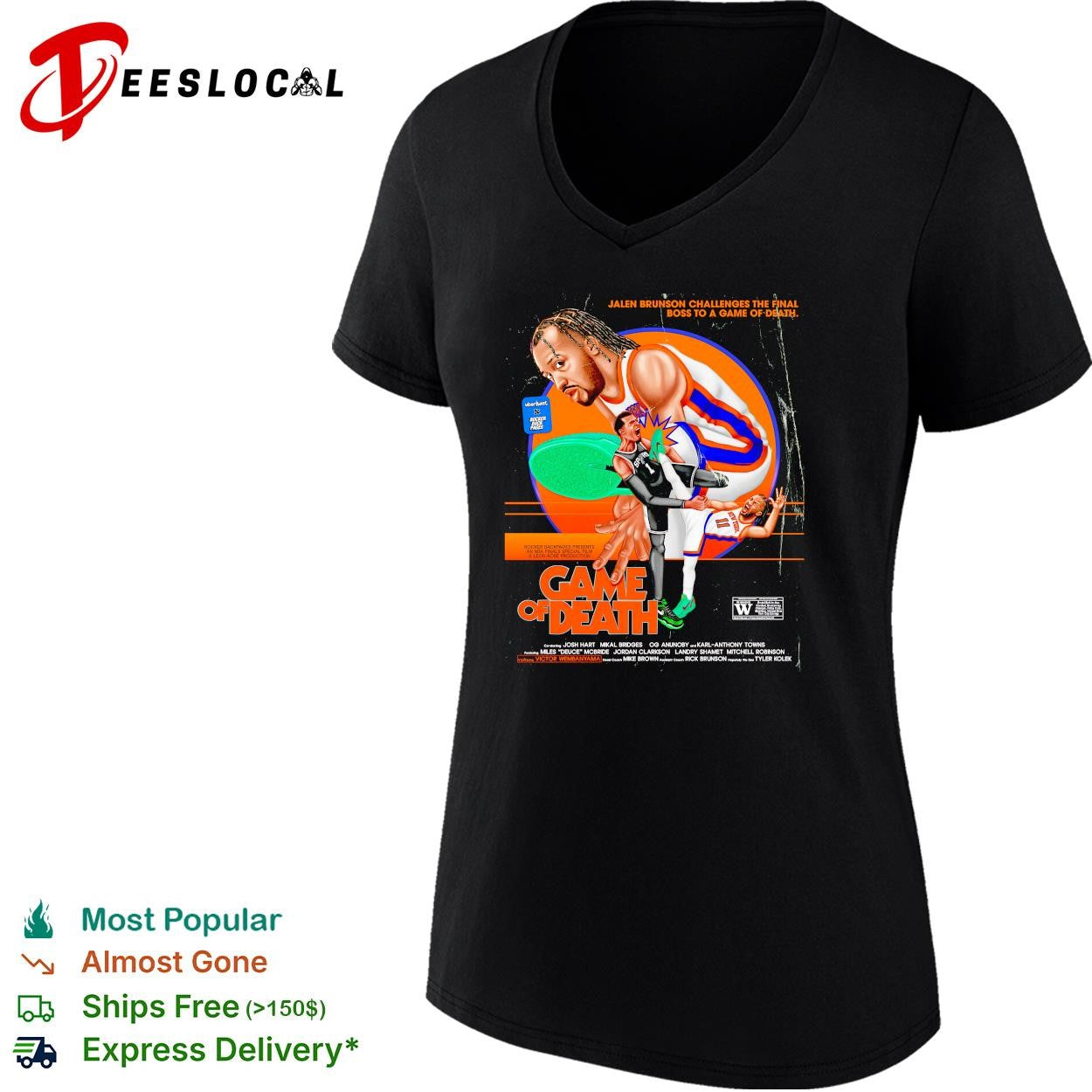Jalen Brunson Game of Death Bruce Lee parody New York Knicks Finals art shirt