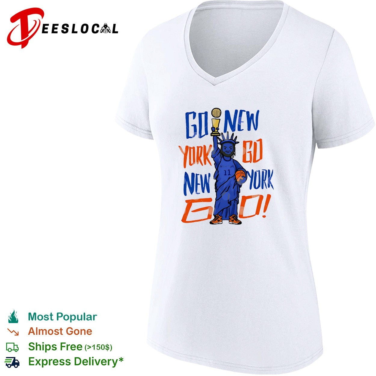 Jalen Brunson Go New York Knicks Statue of Liberty basketball trophy fan shirt