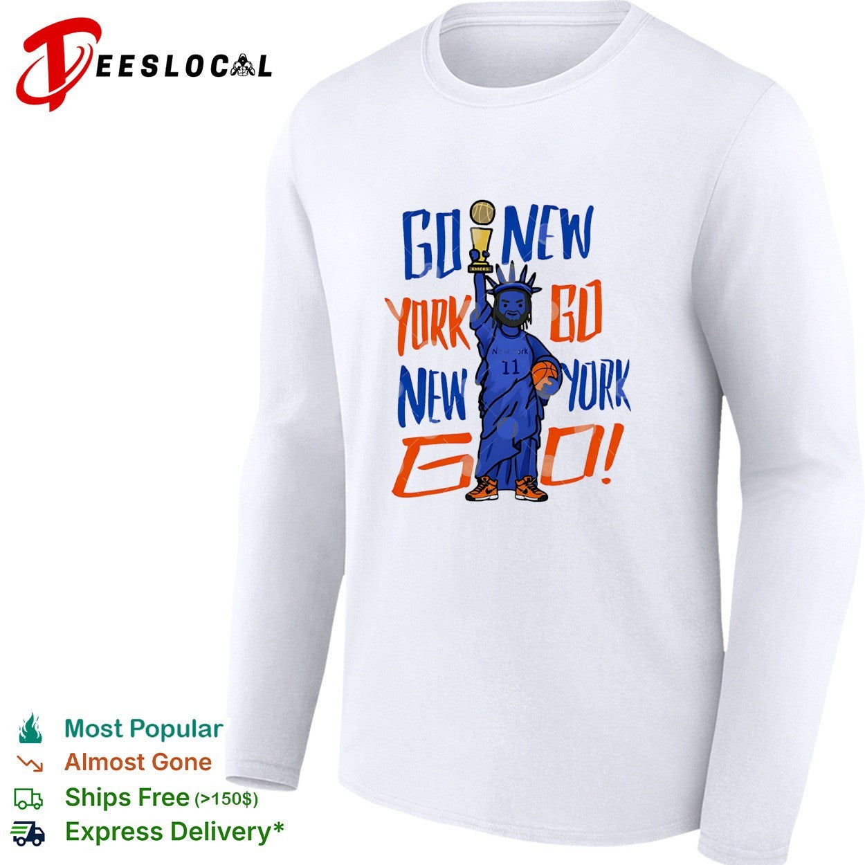 Jalen Brunson Go New York Knicks Statue of Liberty basketball trophy fan shirt