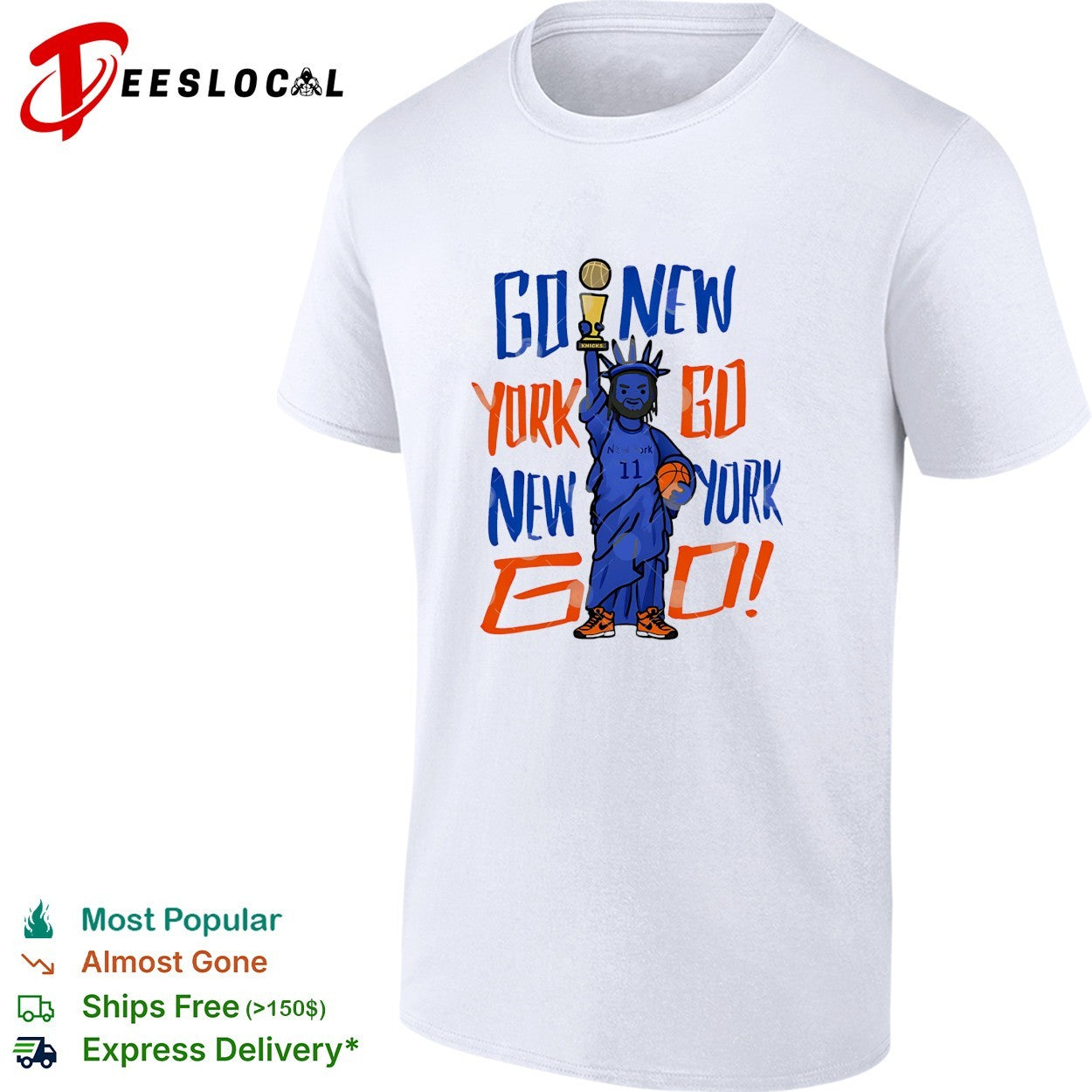 Jalen Brunson Go New York Knicks Statue of Liberty basketball trophy fan shirt