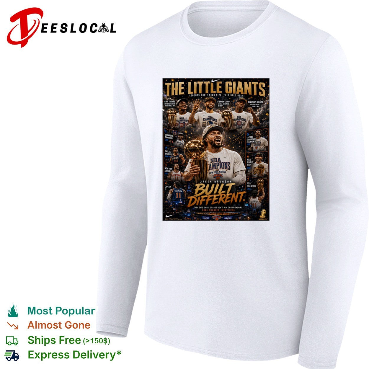 Jalen Brunson Isiah Thomas Stephen Curry Chauncey Billups New York Knicks NBA shirt