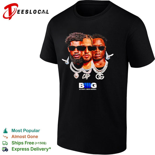 Jalen Brunson Josh Hart Donte DiVincenzo New York Knicks BIG Jay Knicky Bocker Backpages shirt