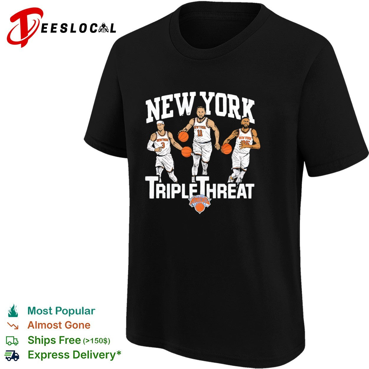 Jalen Brunson Josh Hart Mikal Bridges New York Knicks Triple Threat NBA shirt