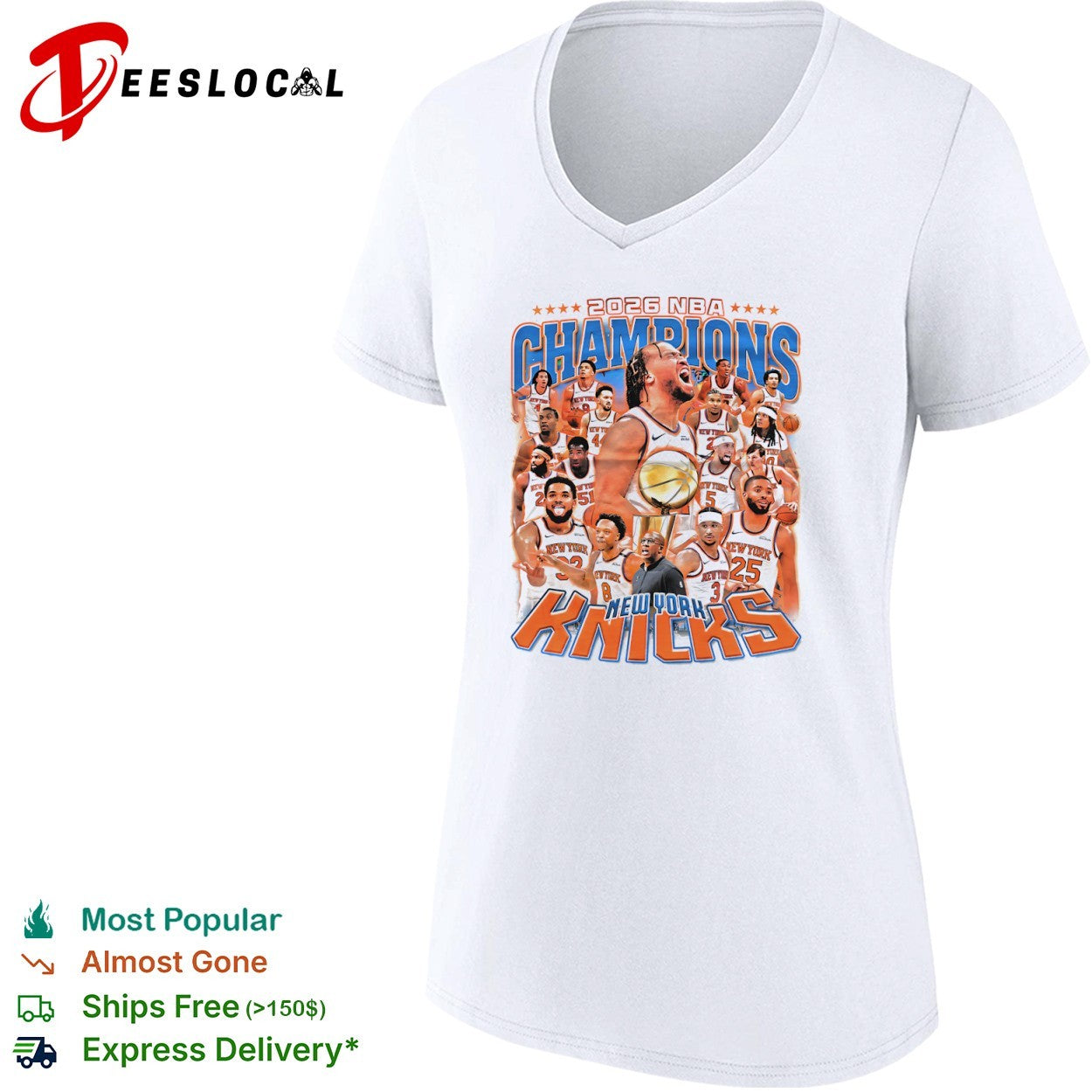 Jalen Brunson Karl Anthony Towns 2026 NBA Champions New York Knicks team shirt
