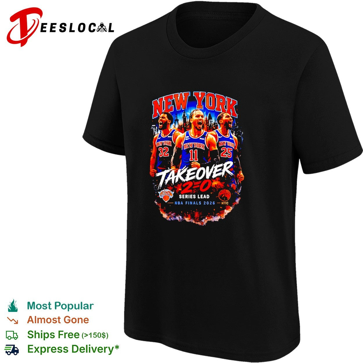Jalen Brunson Karl Anthony Towns Mikal Bridges New York Knicks Takeover 2 0 Series Lead Finals 2026 shirt