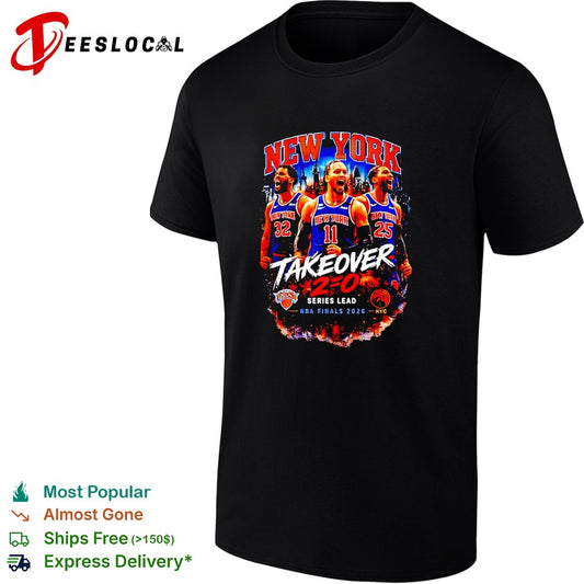 Jalen Brunson Karl Anthony Towns Mikal Bridges New York Knicks Takeover 2 0 Series Lead Finals 2026 shirt