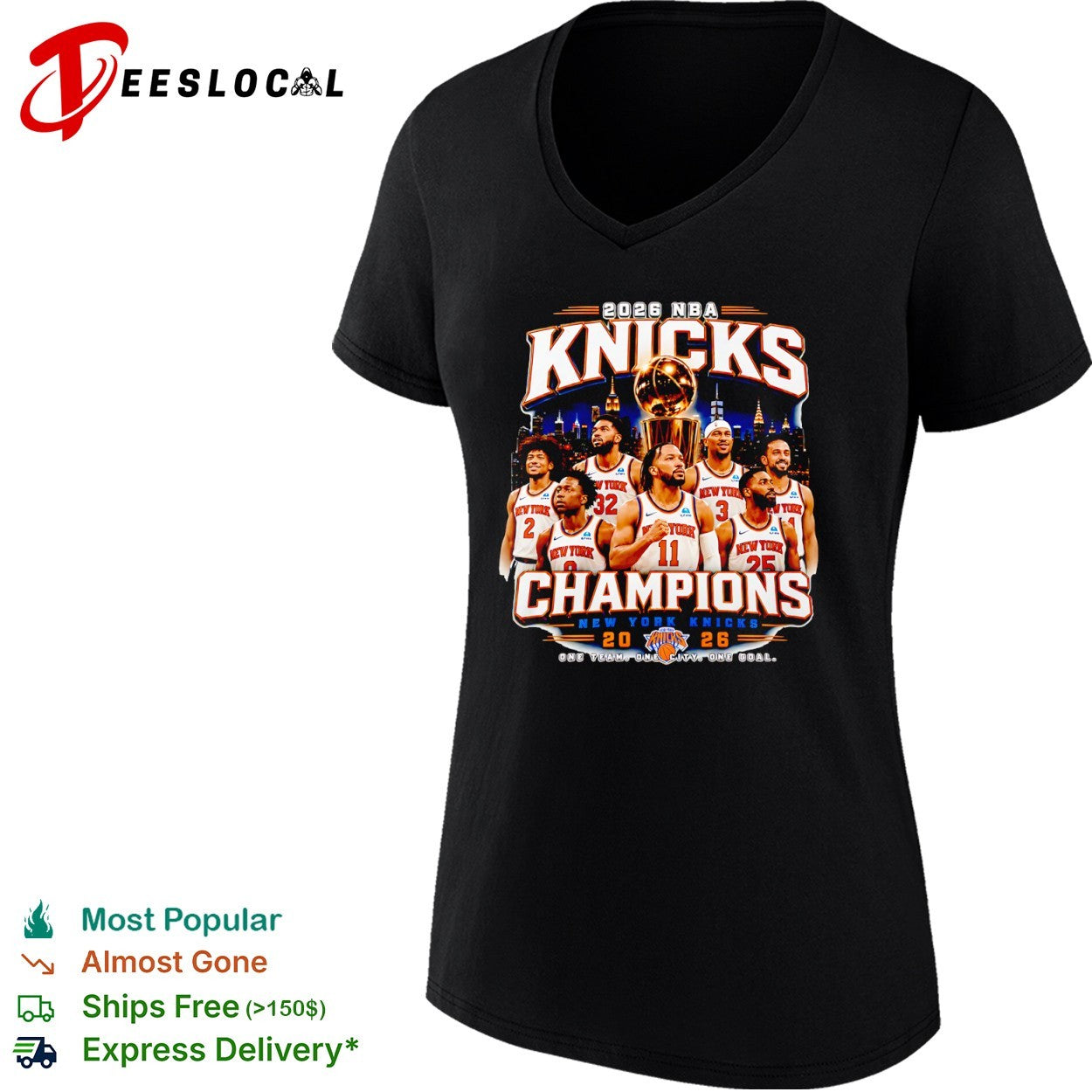 Jalen Brunson Karl Anthony Towns New York Knicks 2026 NBA Champions team shirt