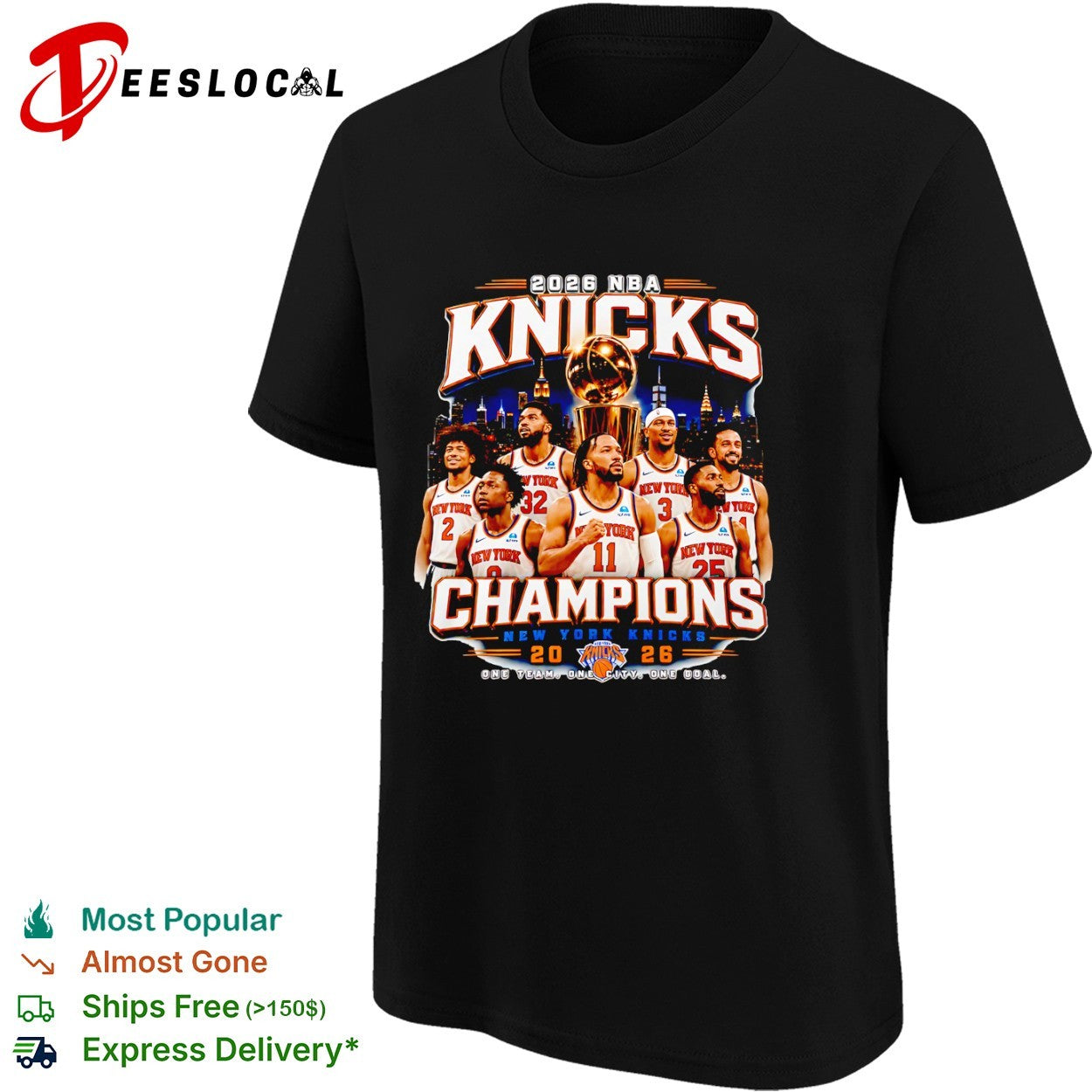 Jalen Brunson Karl Anthony Towns New York Knicks 2026 NBA Champions team shirt