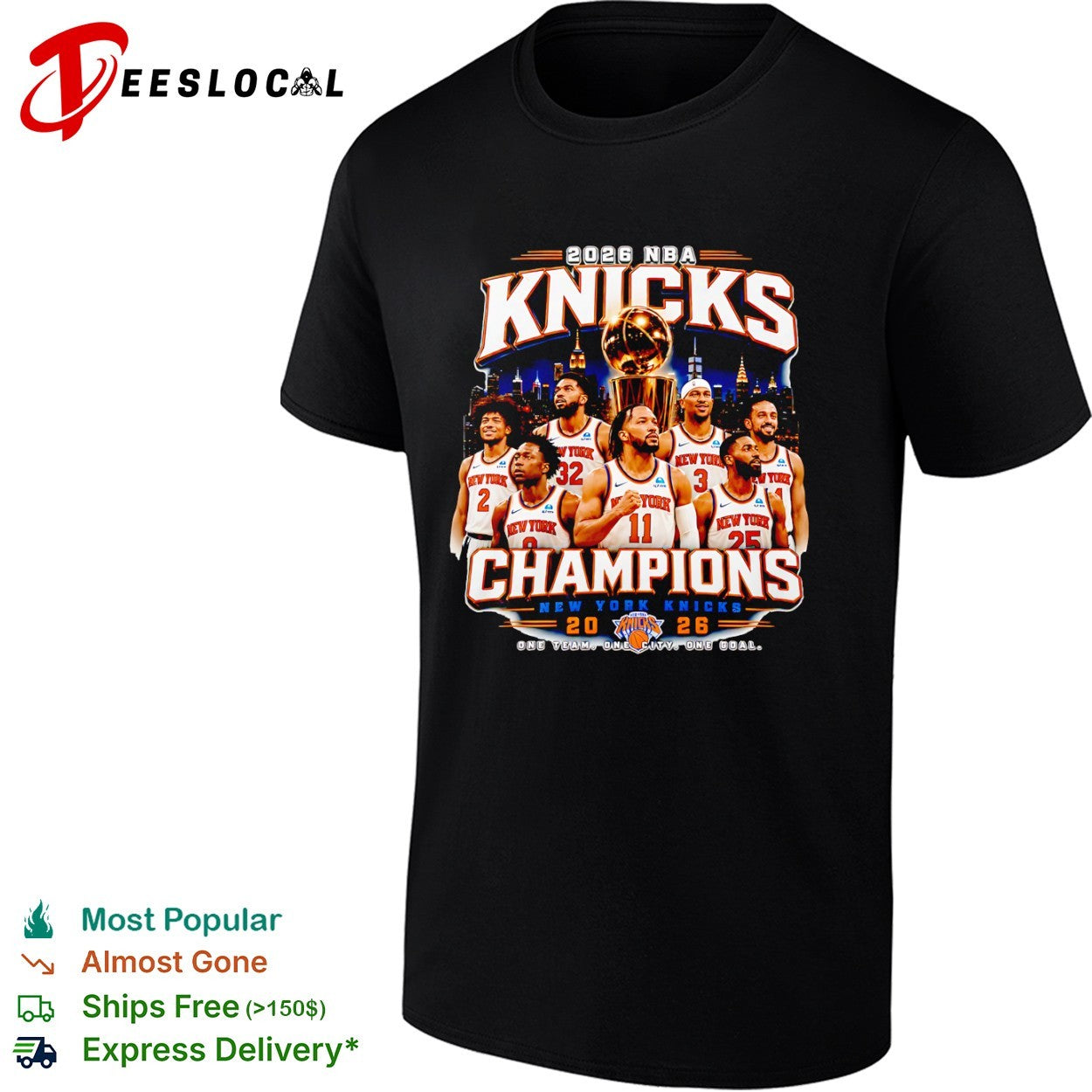 Jalen Brunson Karl Anthony Towns New York Knicks 2026 NBA Champions team shirt