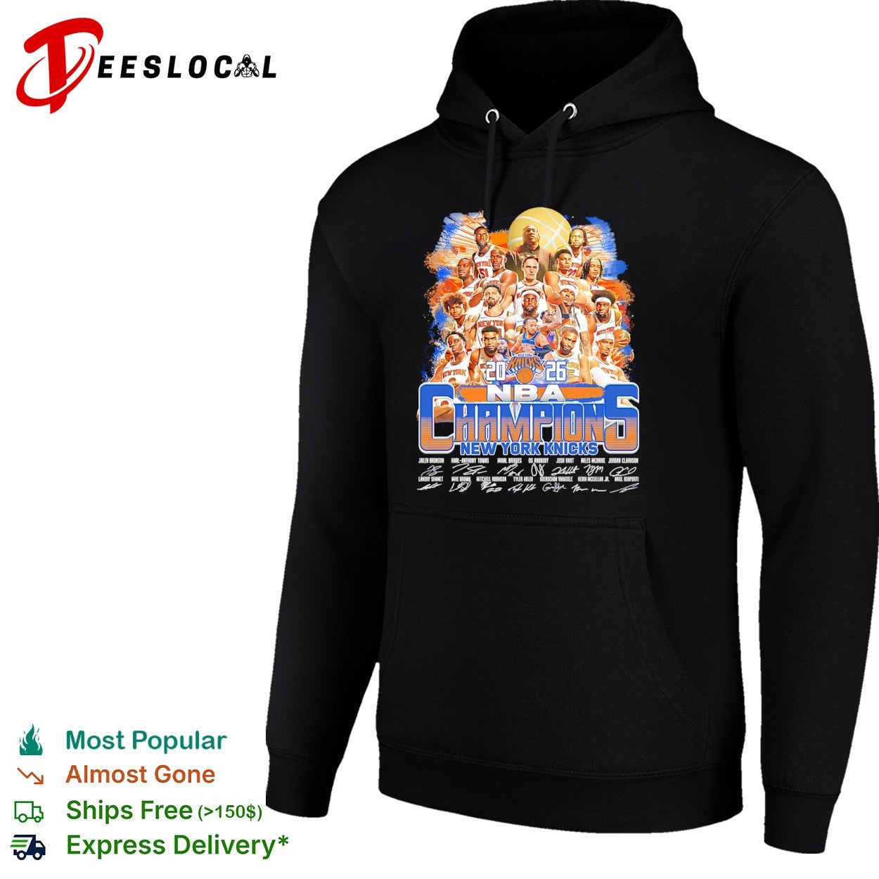 Jalen Brunson Karl-Anthony Towns New York Knicks 2026 NBA Champions team roster shirt