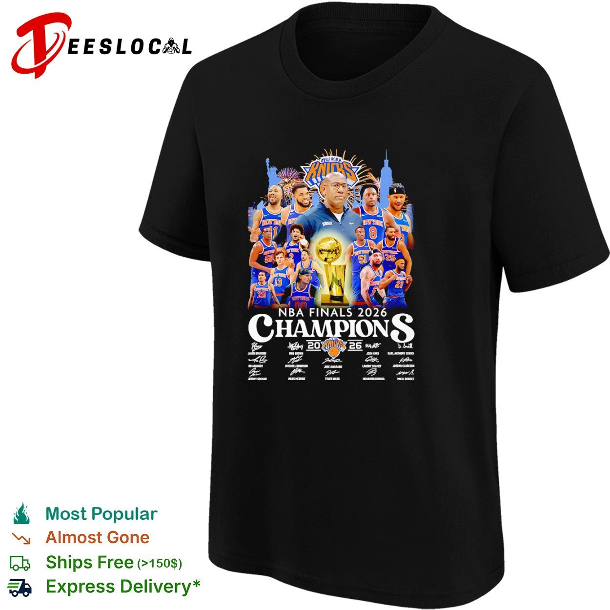 Jalen Brunson Karl Anthony Towns New York Knicks 2026 NBA Finals Champions team shirt