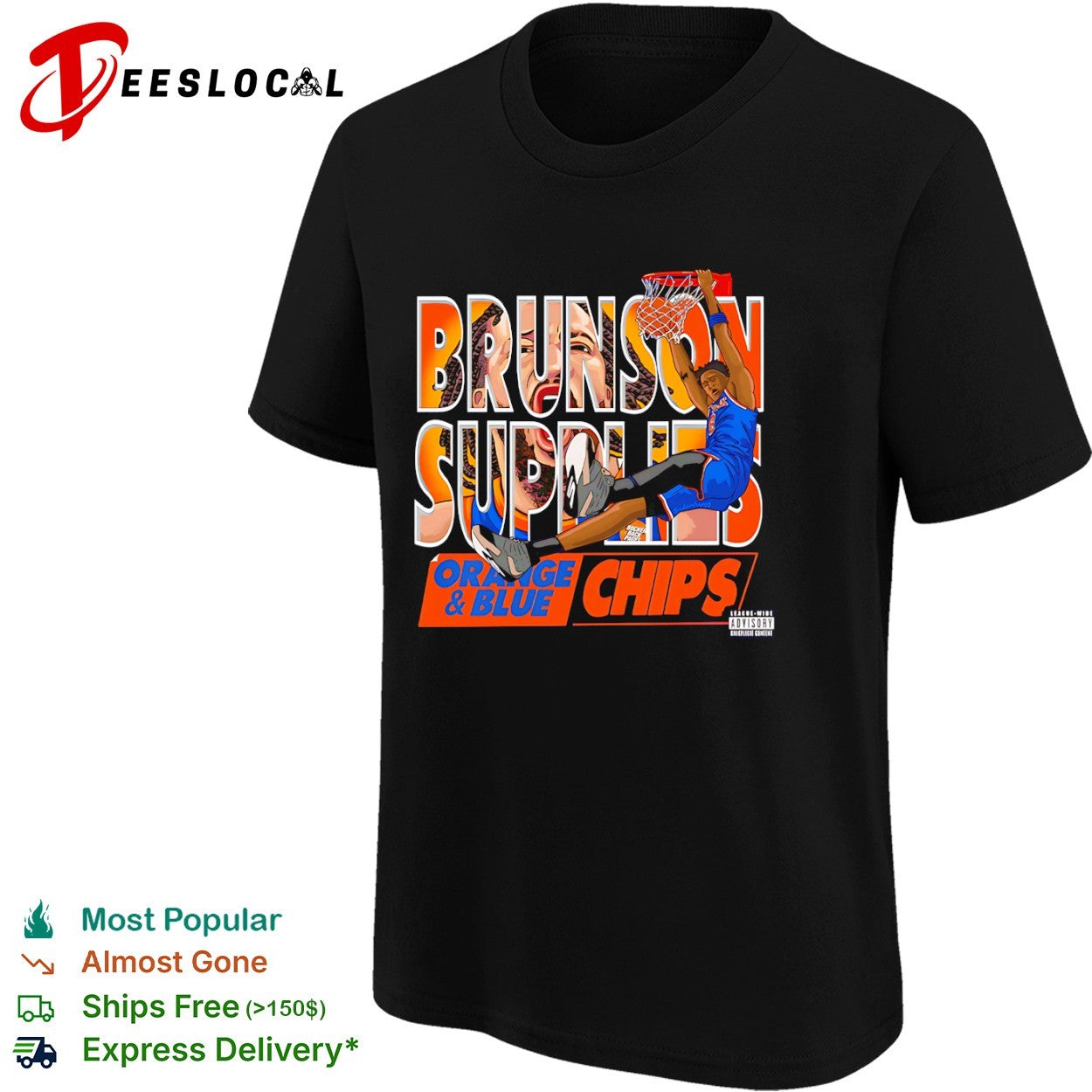 Jalen Brunson Karl-Anthony Towns New York Knicks NBA Brunson Supplies Orange Blue Chips shirt