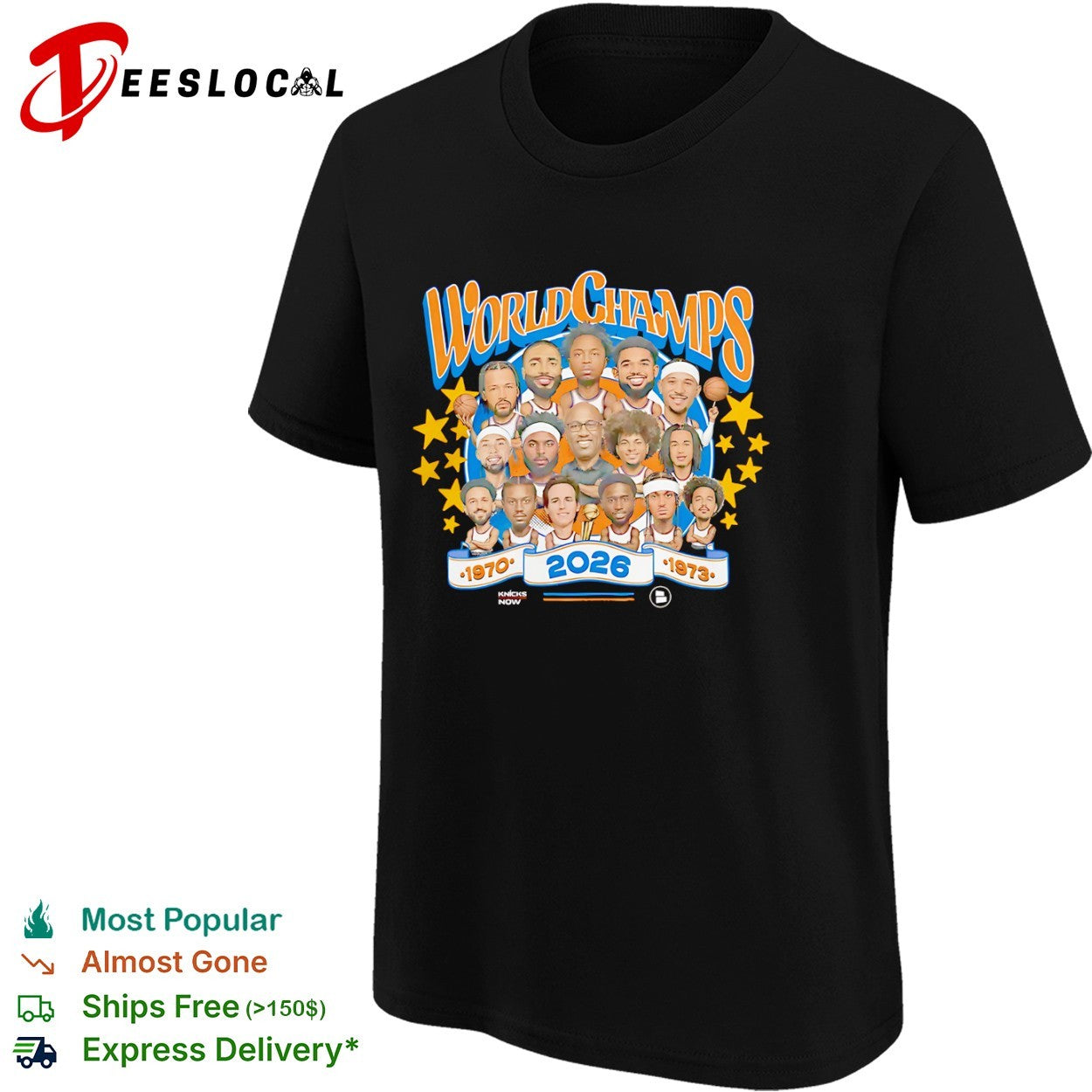 Jalen Brunson Karl Anthony Towns New York Knicks World Champs 1970 1973 2026 shirt