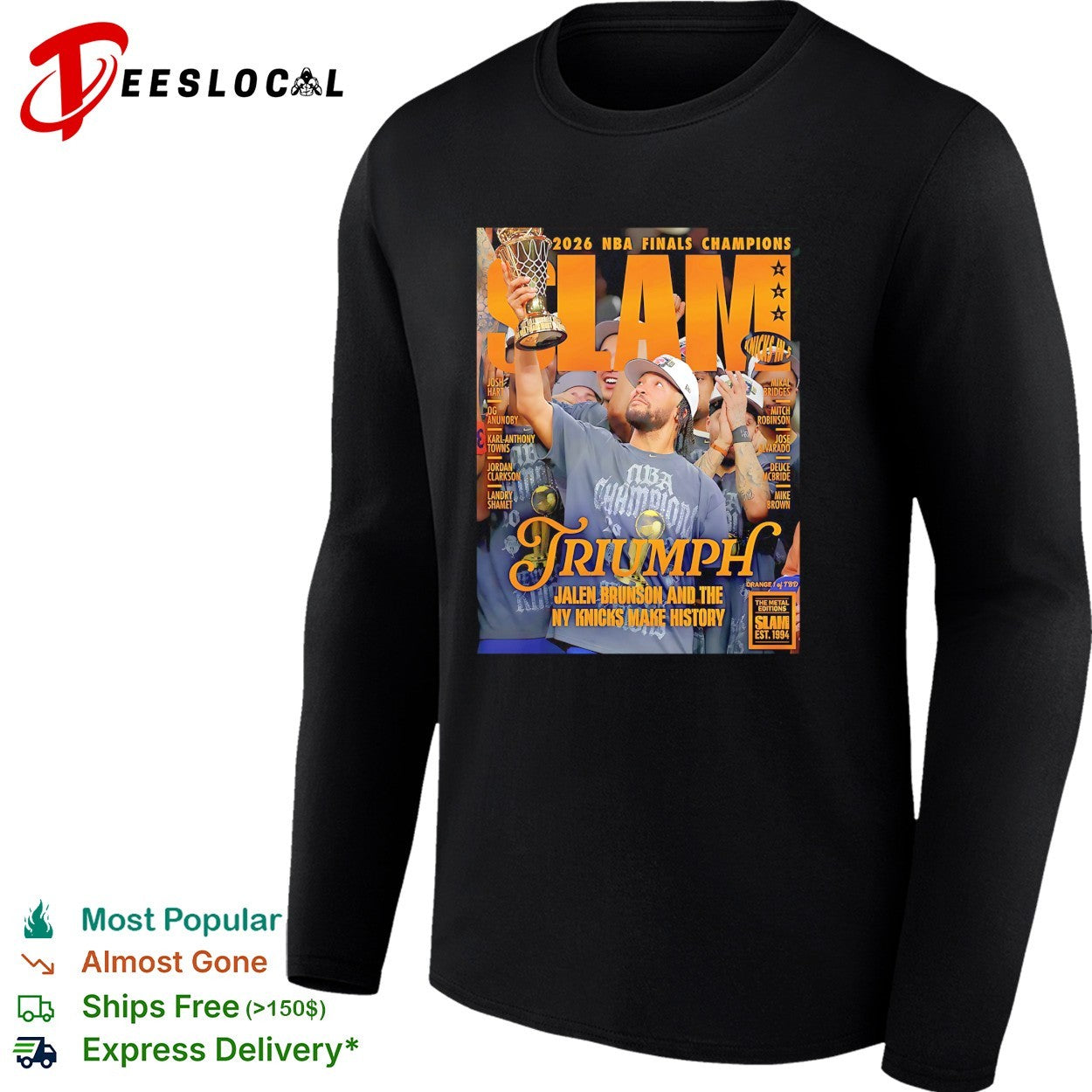 Jalen Brunson Make History The Orange Metal New York Knicks 2026 NBA Champions SLAM 263 Cover Triumph shirt
