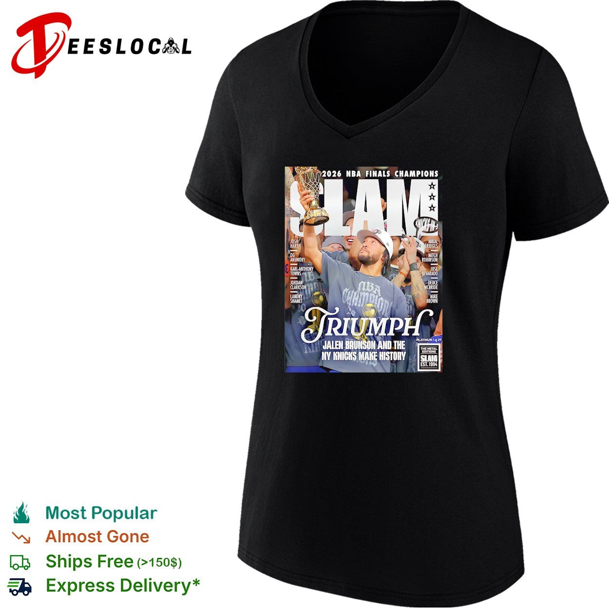Jalen Brunson Make History The Platinum New York Knicks 2026 NBA Champions SLAM 263 Cover Triumph shirt