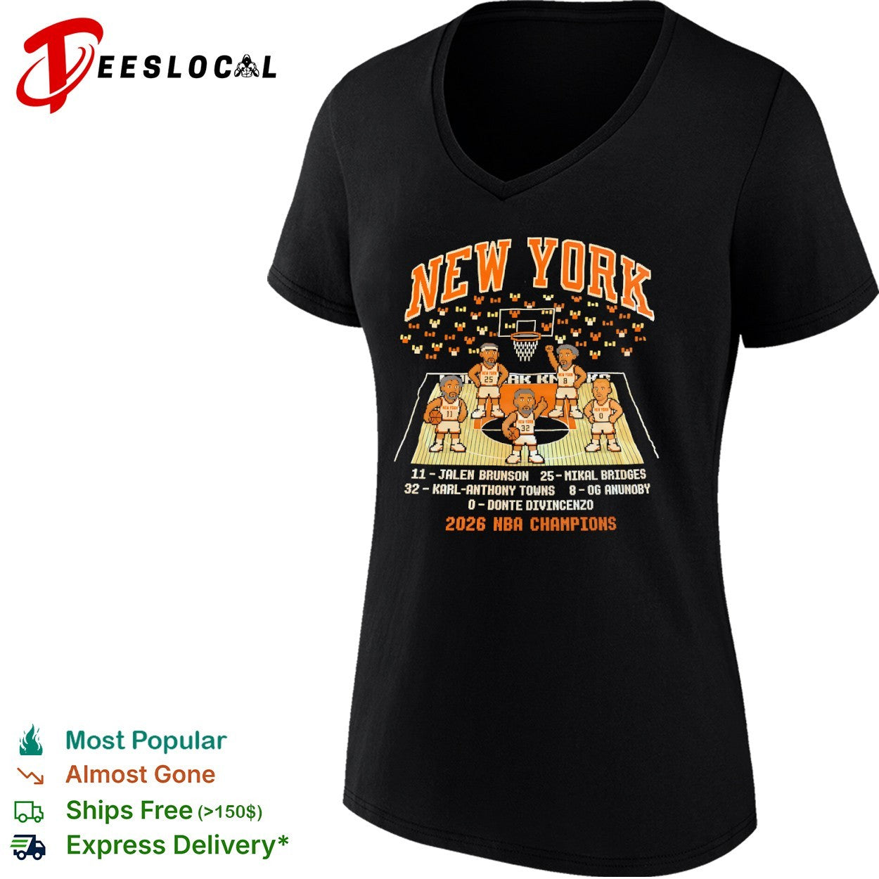 Jalen Brunson Mikal Bridges Karl Anthony Towns OG Anunoby Donte DiVincenzo New York Knicks NBA 2026 shirt