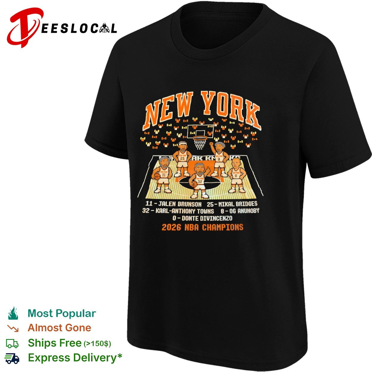 Jalen Brunson Mikal Bridges Karl Anthony Towns OG Anunoby Donte DiVincenzo New York Knicks NBA 2026 shirt