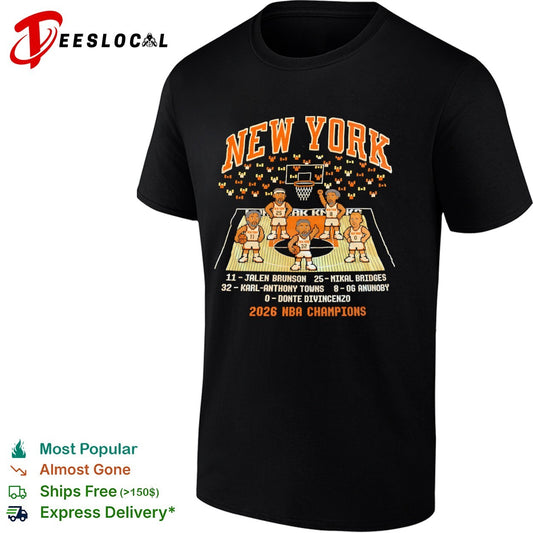 Jalen Brunson Mikal Bridges Karl Anthony Towns OG Anunoby Donte DiVincenzo New York Knicks NBA 2026 shirt