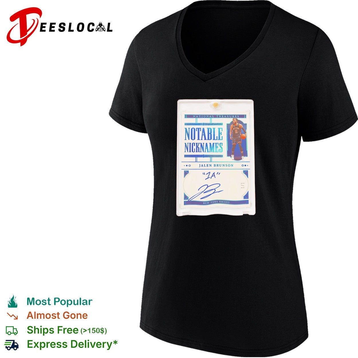 Jalen Brunson New York Knicks 1A trading card notable nicknames shirt