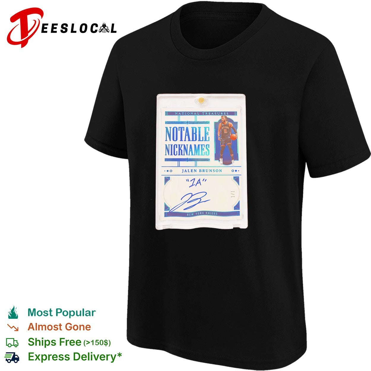 Jalen Brunson New York Knicks 1A trading card notable nicknames shirt