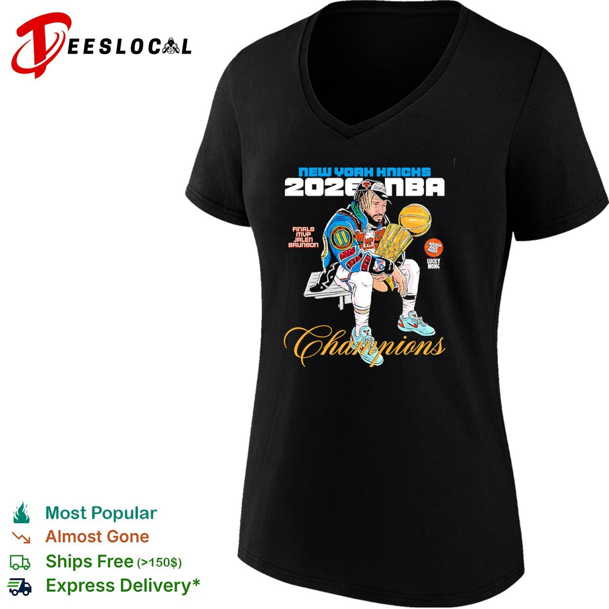Jalen Brunson New York Knicks 2026 NBA Champions finals MVP lucky mong shirt