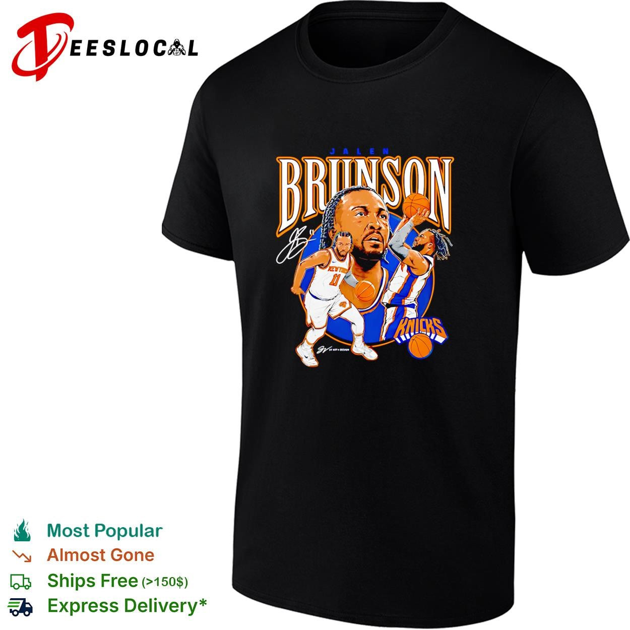 Jalen Brunson New York Knicks 500 Level Youth Trio Caricature shirt