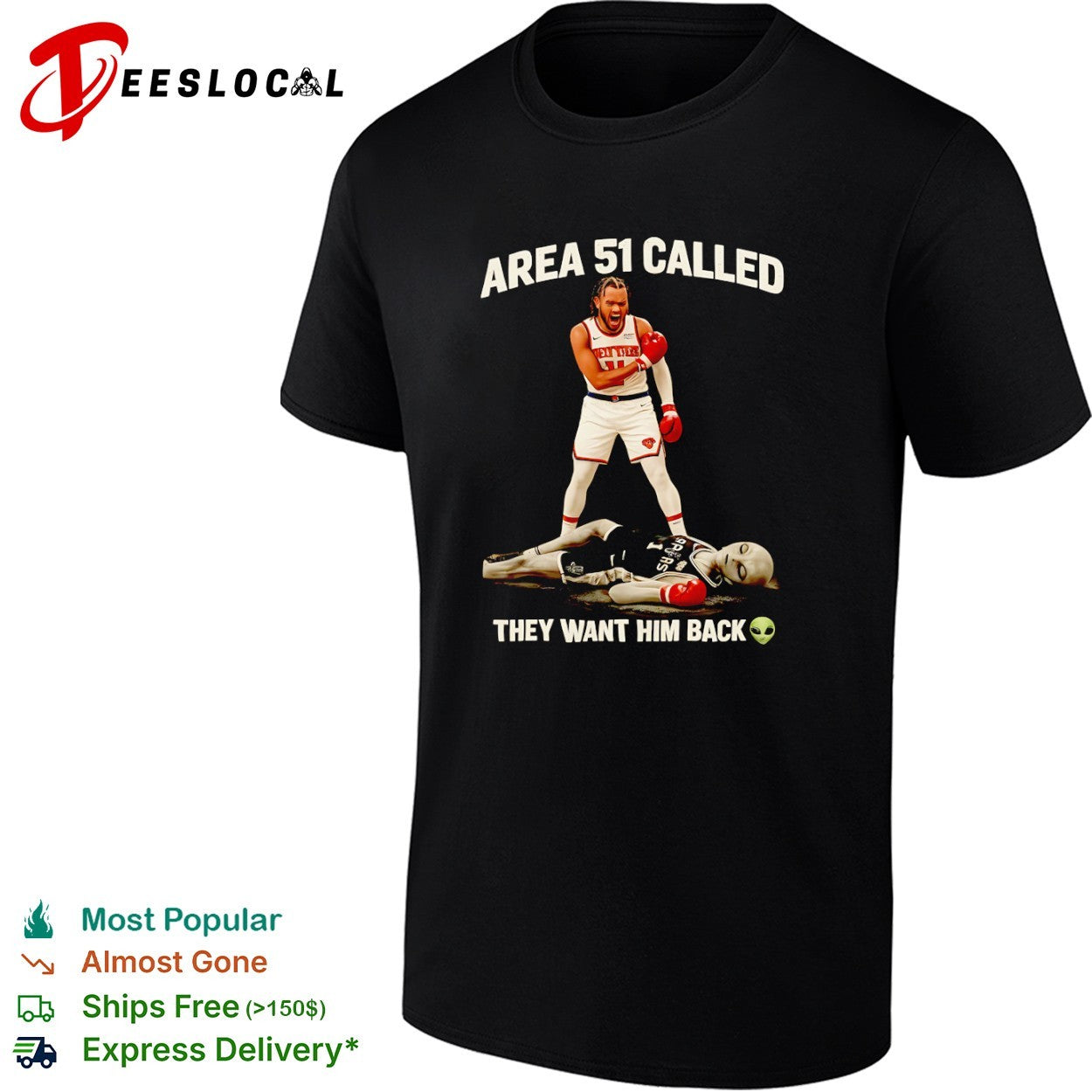 Jalen Brunson New York Knicks Area 51 Called They Want Him Back Victor Wembanyama alien shirt