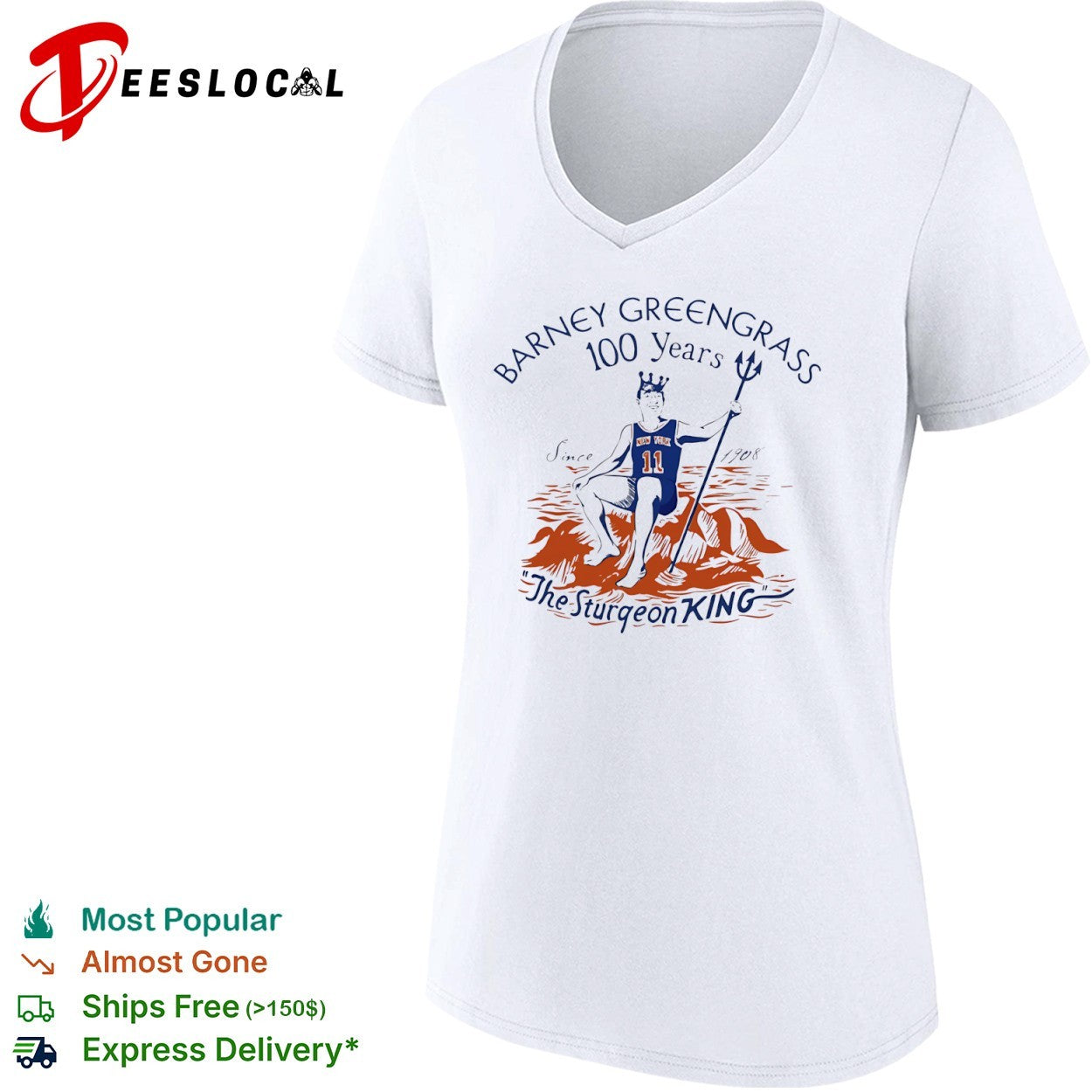Jalen Brunson New York Knicks Barney Greengrass 100 Years Since 1908 Sturgeon King shirt
