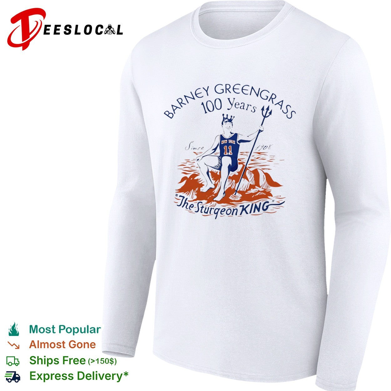 Jalen Brunson New York Knicks Barney Greengrass 100 Years Since 1908 Sturgeon King shirt