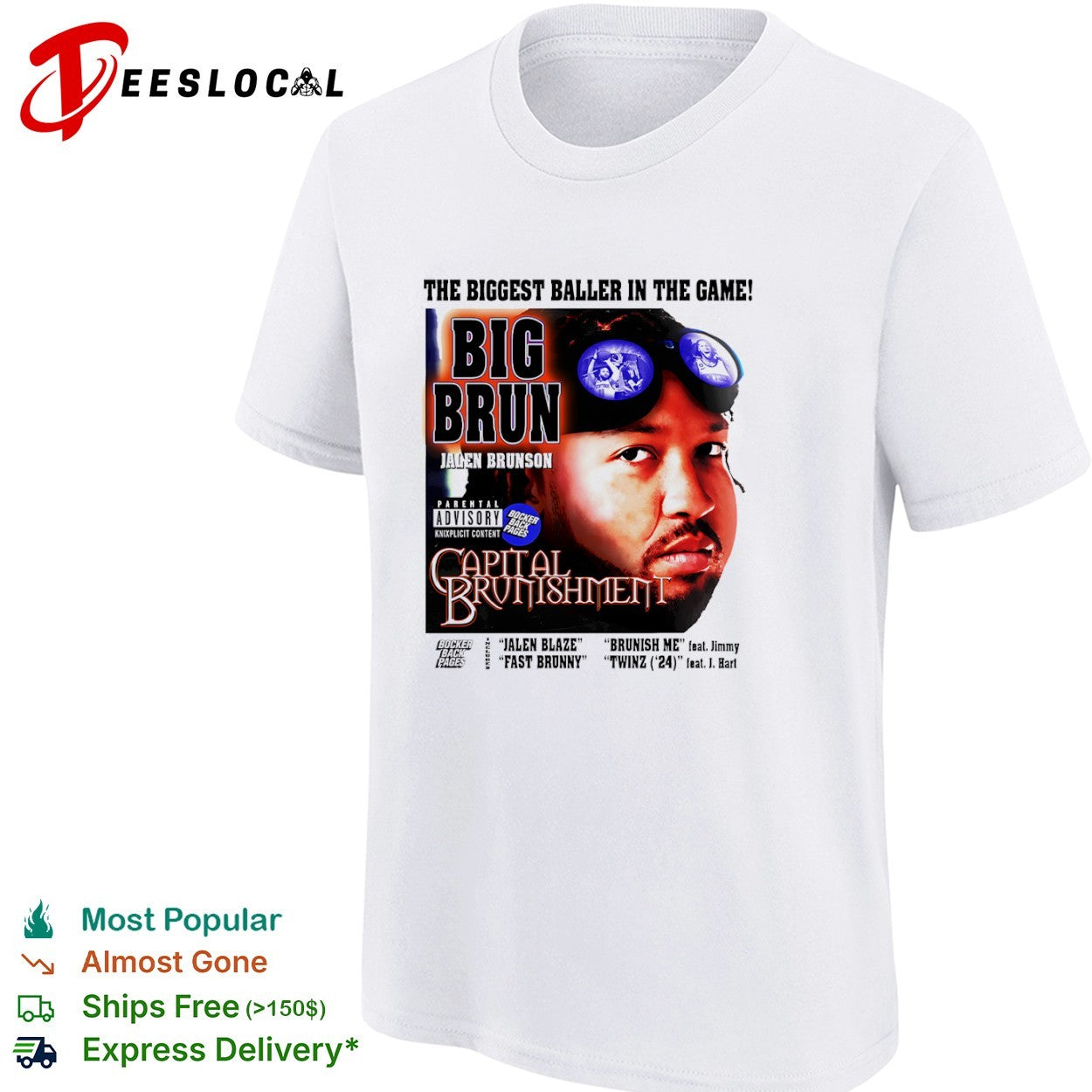 Jalen Brunson New York Knicks Big Brun Capital Brunishment Parody Rap Album shirt