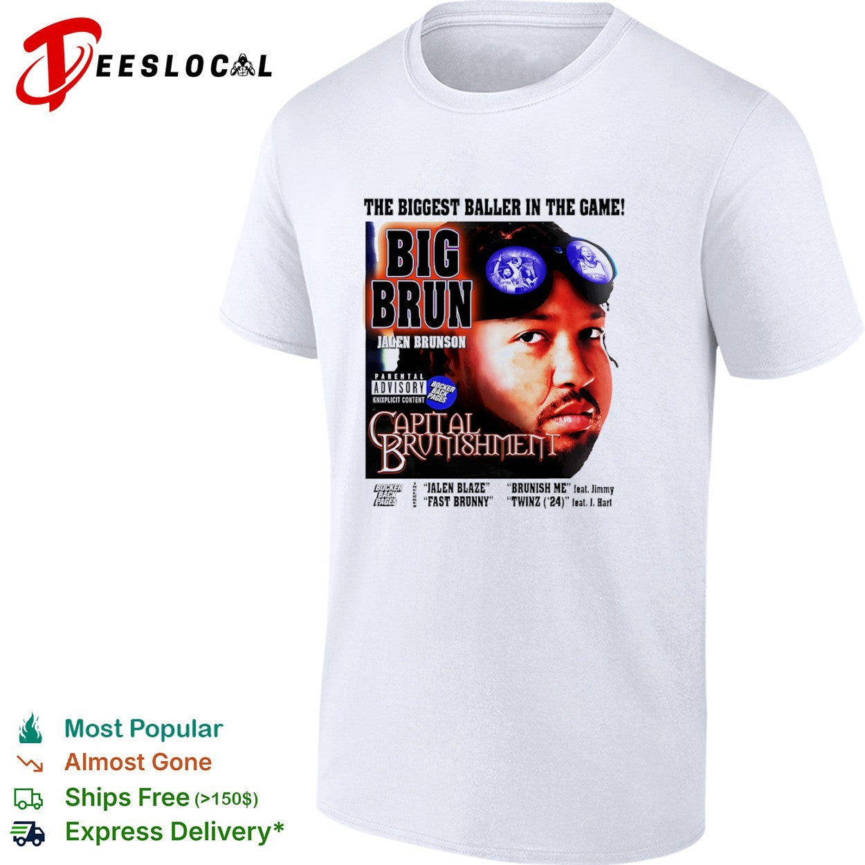 Jalen Brunson New York Knicks Big Brun Capital Brunishment Parody Rap Album shirt