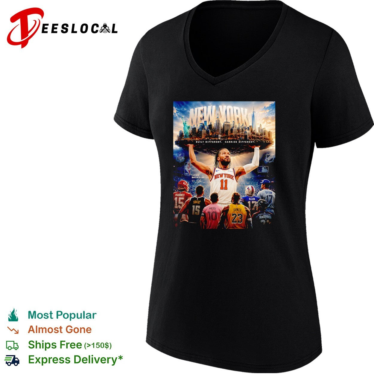 Jalen Brunson New York Knicks Built Different Carries Different Messi LeBron Shirt