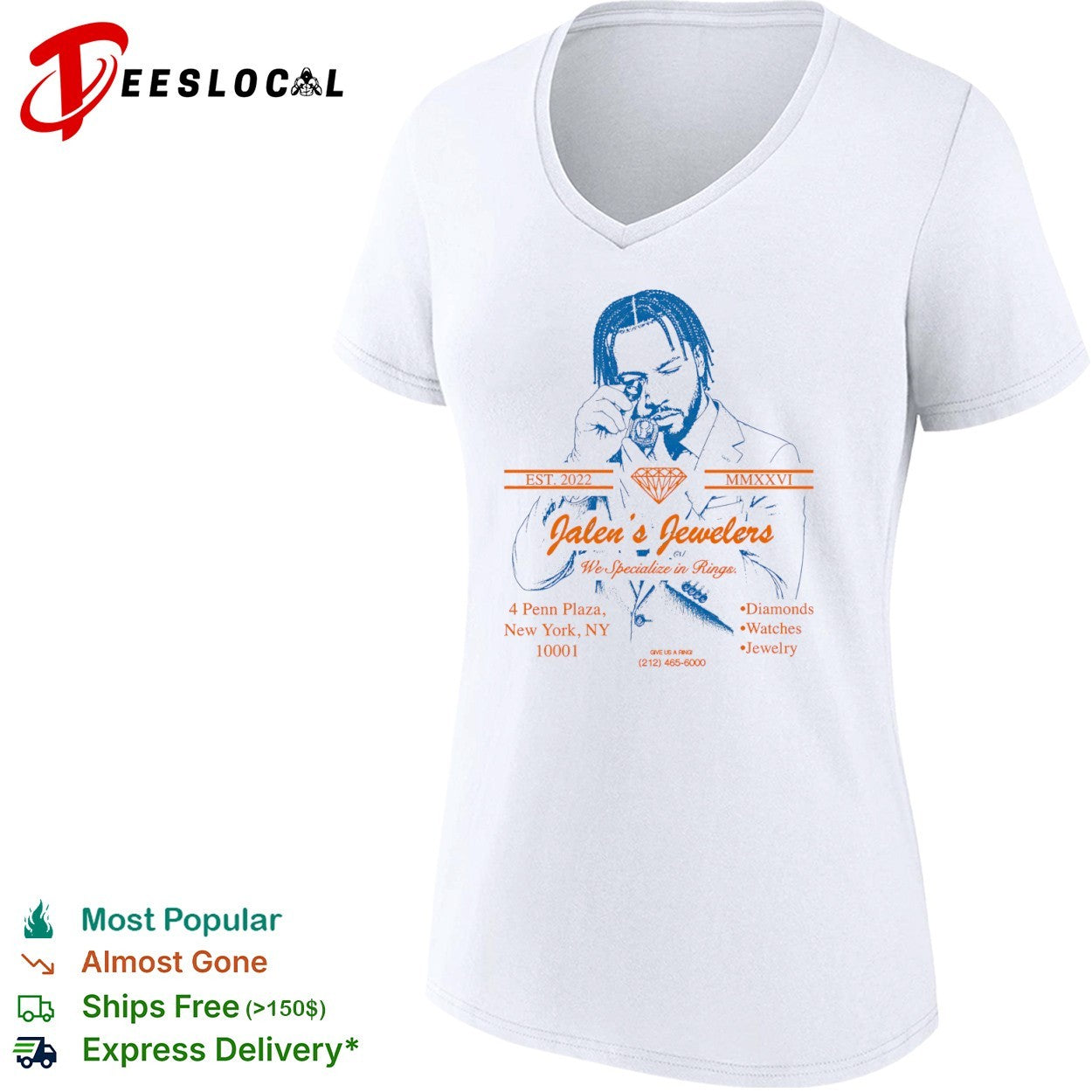 Jalen Brunson New York Knicks Jalen’s Jewelers We Specialize in Rings shirt