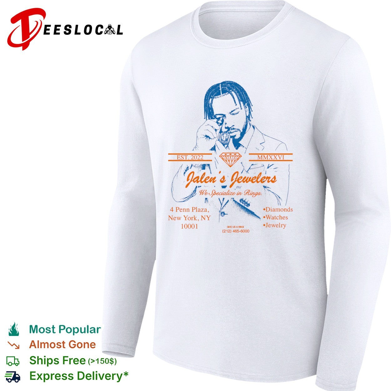 Jalen Brunson New York Knicks Jalen’s Jewelers We Specialize in Rings shirt