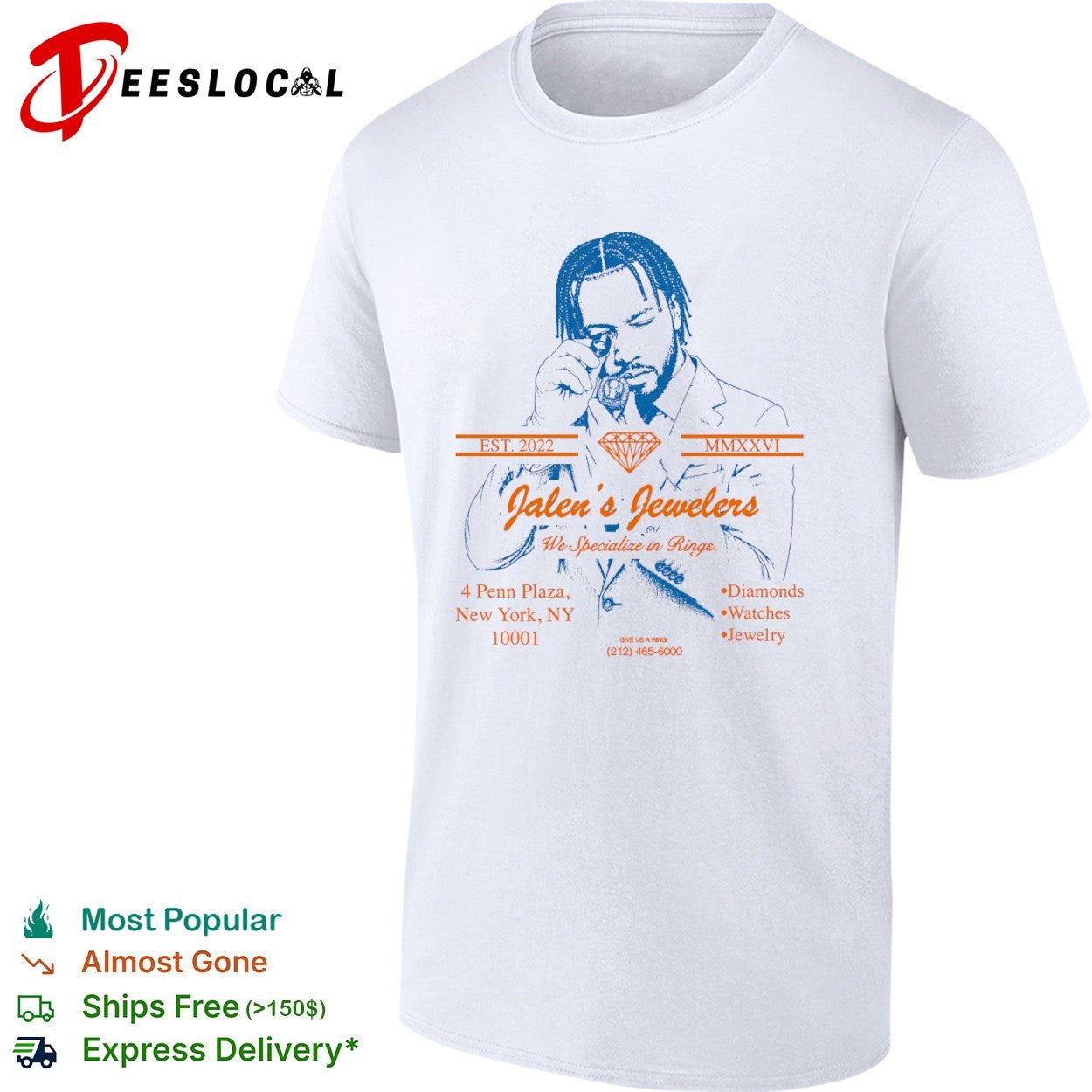 Jalen Brunson New York Knicks Jalen’s Jewelers We Specialize in Rings shirt