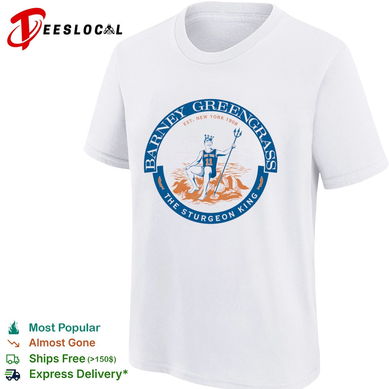 Jalen Brunson New York Knicks NBA Barney Greengrass the Sturgeon King est 1908 shirt