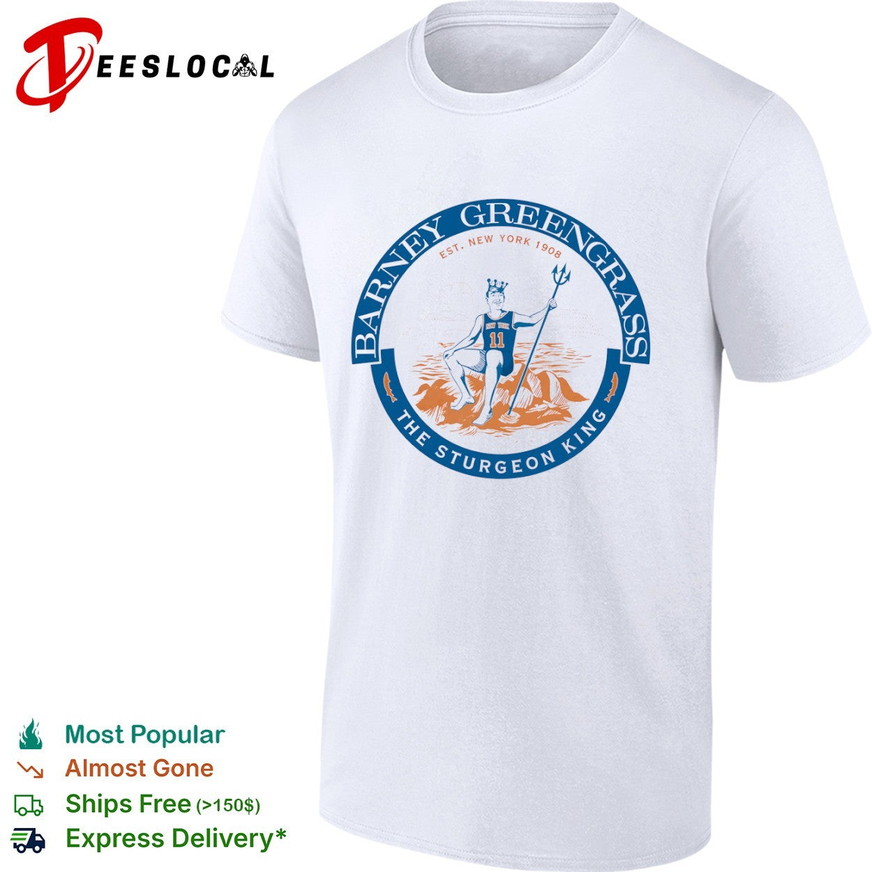 Jalen Brunson New York Knicks NBA Barney Greengrass the Sturgeon King est 1908 shirt